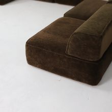 Large vintage modular sofa 1970s 1980s in teddy fabric COR style 3