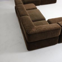 Large vintage modular sofa 1970s 1980s in teddy fabric COR style 5