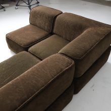 Large vintage modular sofa 1970s 1980s in teddy fabric COR style 6