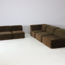 Large vintage modular sofa 1970s 1980s in teddy fabric COR style 8