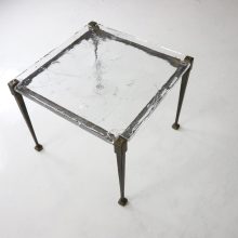 Rare Lothar Klute side table coffee table in forged bronze and hand blown glass Germany 1990s 1994 2