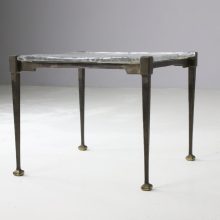 Rare Lothar Klute side table coffee table in forged bronze and hand blown glass Germany 1990s 1994 5