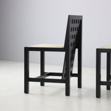 Charles Rennie Macintosh pair of vintage DS3 dining chairs for Cassina 1980s 3