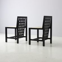 Charles Rennie Macintosh pair of vintage DS3 dining chairs for Cassina 1980s 4