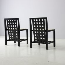 Charles Rennie Macintosh pair of vintage DS3 dining chairs for Cassina 1980s 6