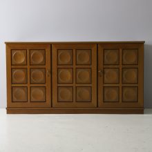 Graphic sideboard by Gerhard Bartels in oak Belgium 1970s vintage Brutalist design cabinet 3