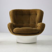 Michel Cadestin vintage \\'Karate\\' lounge chair with ottoman for Airborne France 1970s mid century French space age design fiberglass 4