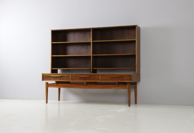 Rare Kurt Østervig sideboard with top cabinet in walnut for Brande Mobelindustri vintage Danish design 1