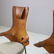 Rare Paolo Deganello 'Regina' chairs for Zanotta mid century vintage Italian design cognac leather 1980s 1991 13