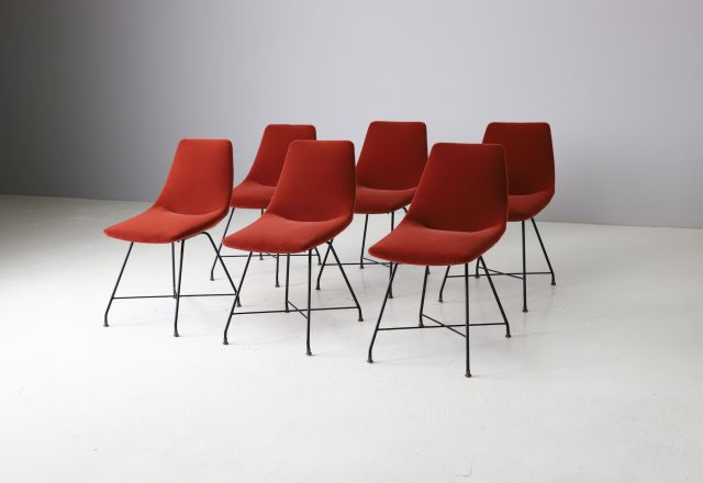 Augusto Bozzi Aster dining chairs for Fratelli Saporiti 1958 1950s mid century vintage Italian design 1