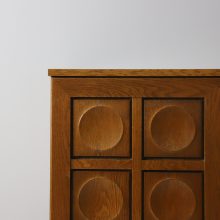 Graphic cabinet by Gerhard Bartels in oak Belgium 1970s vintage Brutalist design sideboard 3