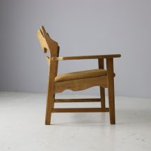 Henning Kjaernulf pair razor blade lounge chairs patinated oak EG Kvalitetsmobel 1960s Vintage Danish armchairs 11