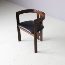 Pigreco chair by Tobia Scarpa for Gavina in walnut and leather Italy 1960s mid century Italian design 1