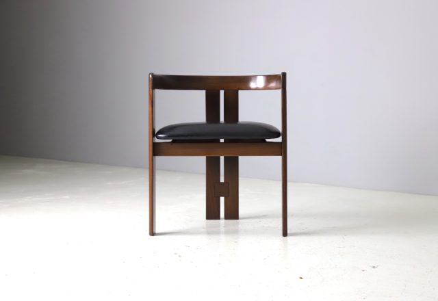 Pigreco chair by Tobia Scarpa for Gavina in walnut and leather Italy 1960s mid century Italian design 2