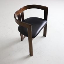 Pigreco chair by Tobia Scarpa for Gavina in walnut and leather Italy 1960s mid century Italian design 5
