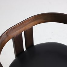 Pigreco chair by Tobia Scarpa for Gavina in walnut and leather Italy 1960s mid century Italian design 9
