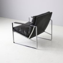 Preben Fabricius model 710 lounge chair for Walter Knoll 1970s vintage black leather Danish design 1
