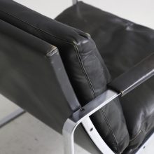 Preben Fabricius model 710 lounge chair for Walter Knoll 1970s vintage black leather Danish design 11