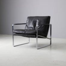 Preben Fabricius model 710 lounge chair for Walter Knoll 1970s vintage black leather Danish design 2