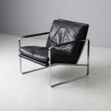 Preben Fabricius model 710 lounge chair for Walter Knoll 1970s vintage black leather Danish design 3