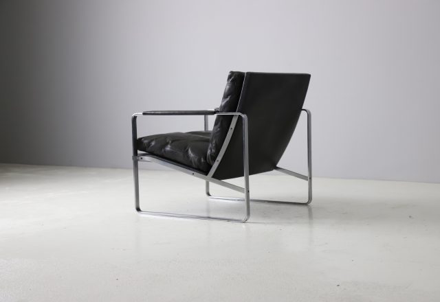 Preben Fabricius model 710 lounge chair for Walter Knoll 1970s vintage black leather Danish design 4