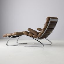 Reinhold Adolf & Hans Jürgen Schröpfe Sinus lounge chair with ottoman for COR Germany 1976 patinated leahter 1970s 2