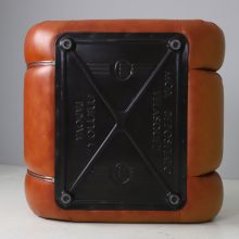 Rino Maturi \'Velasquez\' lounge chair in original patinated cognac leather for Mimo Padova Italy 1970s 10