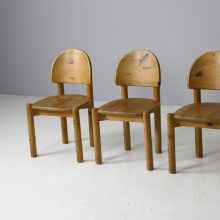 Solid pine vintage dining chairs by Rainer Daumiller for Hirtshals Savvaerk 1970s German Danish design 3