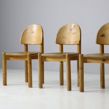 Solid pine vintage dining chairs by Rainer Daumiller for Hirtshals Savvaerk 1970s German Danish design 4