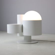 White Kerst Koopman Dutch design light object vintage space age floor lamp 1980s 2