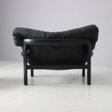 Angelo Mangiarotti and Chiara Pampo lounge chair with ottoman black leather for Rosenthal 1978 1970s 1980s 14