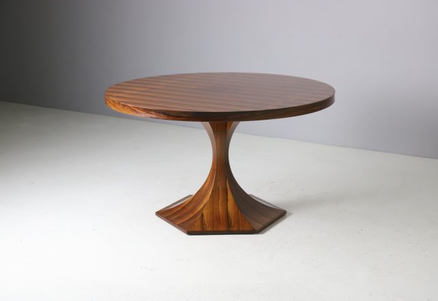 Carlo de Carli vintage round rosewood dining table 1960s Rare mid century Italian design 1