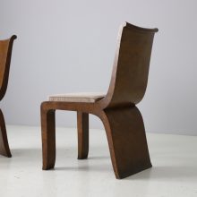 Early French art deco chairs in burl wood veneer 1920s antique 2