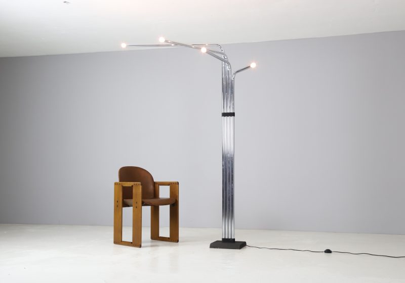 Goffredo Reggiani vintage chrome floor lamp 1970s mid century Italian design 1 Goffredo Reggiani vintage chrome floor lamp 1970s mid century Italian design 1