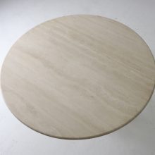 Large round travertine dining table in the manner of Angelo Mangiarotti Italy 1970s mid century Italian design 5