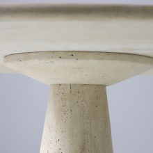 Large round travertine dining table in the manner of Angelo Mangiarotti Italy 1970s mid century Italian design 8