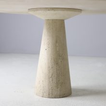 Large round travertine dining table in the manner of Angelo Mangiarotti Italy 1970s mid century Italian design 9
