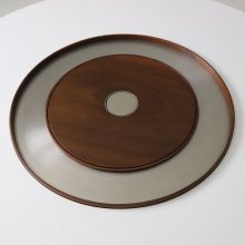 Silvio Coppola rare round dining table in walnut for Bernini 1960s 1970s mid century Italian design 10