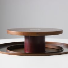 Silvio Coppola rare round dining table in walnut for Bernini 1960s 1970s mid century Italian design 6