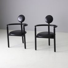 Vico Magistretti vintage pair of Pan chairs for Rosenthal 1980s Memphis postmodern style 2