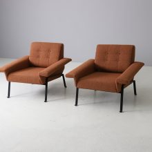 Vintage pair Italian lounge chairs industrial design 1950s 1960s 2