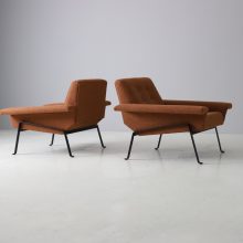 Vintage pair Italian lounge chairs industrial design 1950s 1960s 4