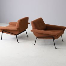 Vintage pair Italian lounge chairs industrial design 1950s 1960s 5