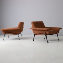 Vintage pair Italian lounge chairs industrial design 1950s 1960s 7
