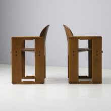 Vintage pair of \'Dialogo\' dining chairs by Afra & Tobia Scarpa for B & B Italia 1974 1970s walnut original leather Italian design 14 Vintage pair of \'Dialogo\' dining chairs by Afra & Tobia Scarpa for B & B Italia 1974 1970s walnut original leather Italian design 14