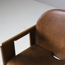 Vintage pair of \'Dialogo\' dining chairs by Afra & Tobia Scarpa for B & B Italia 1974 1970s walnut original leather Italian design 4 Vintage pair of \'Dialogo\' dining chairs by Afra & Tobia Scarpa for B & B Italia 1974 1970s walnut original leather Italian design 4
