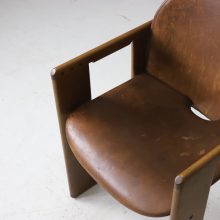 Vintage pair of \'Dialogo\' dining chairs by Afra & Tobia Scarpa for B & B Italia 1974 1970s walnut original leather Italian design 7 Vintage pair of \'Dialogo\' dining chairs by Afra & Tobia Scarpa for B & B Italia 1974 1970s walnut original leather Italian design 7