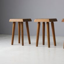 Early S01 stools by Pierre Chapo in solid elm 1960s vintage French design 2