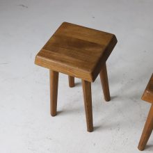 Early S01 stools by Pierre Chapo in solid elm 1960s vintage French design 3