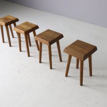 Early S01 stools by Pierre Chapo in solid elm 1960s vintage French design 4